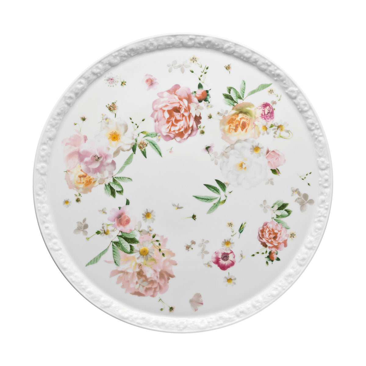 Rosenthal Pink Rose Rosenthal Maria Pink Rose Cakeplatter front view