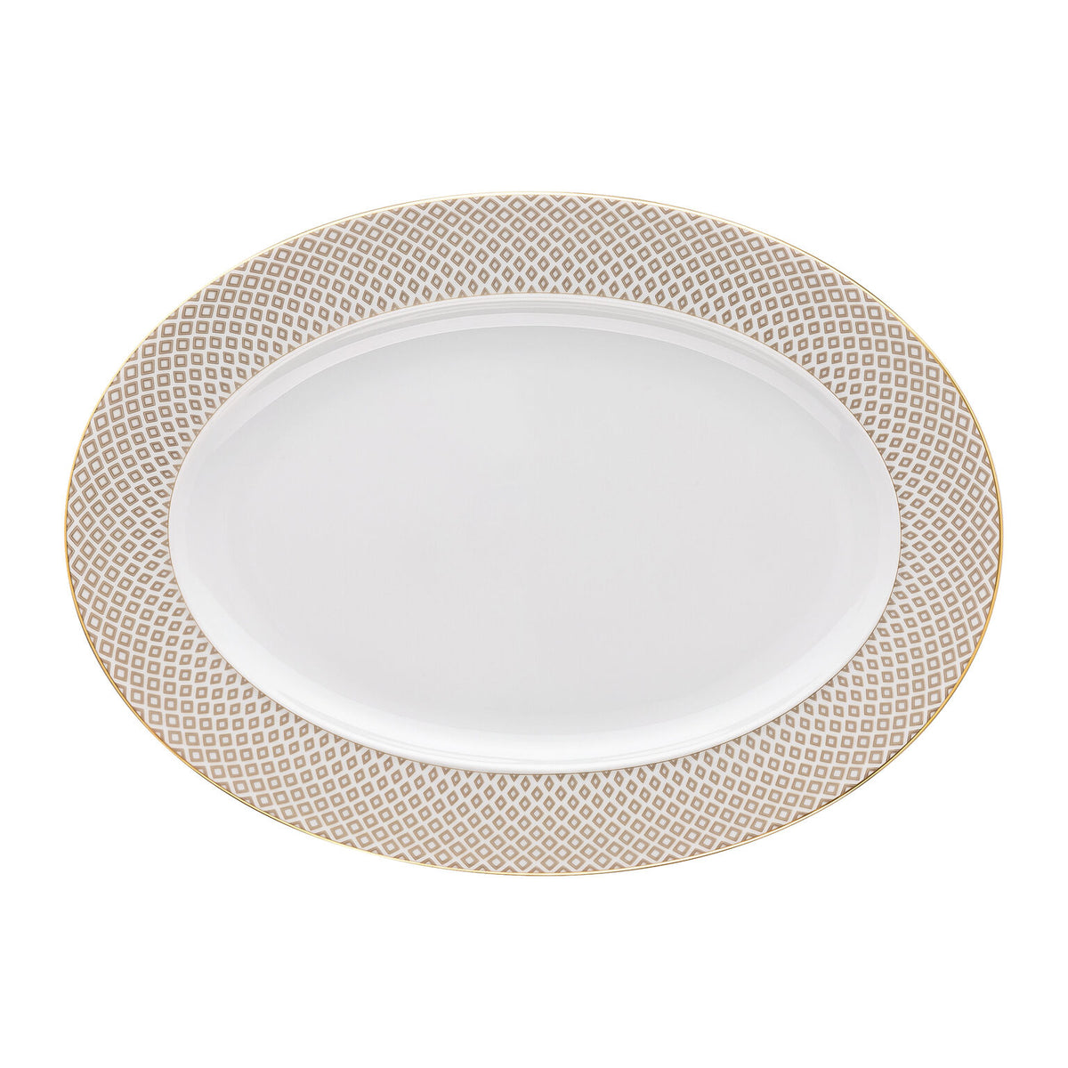 Rosenthal Carreau Beige Rosenthal Francis Carreau Beige Platter 34 cm front view
