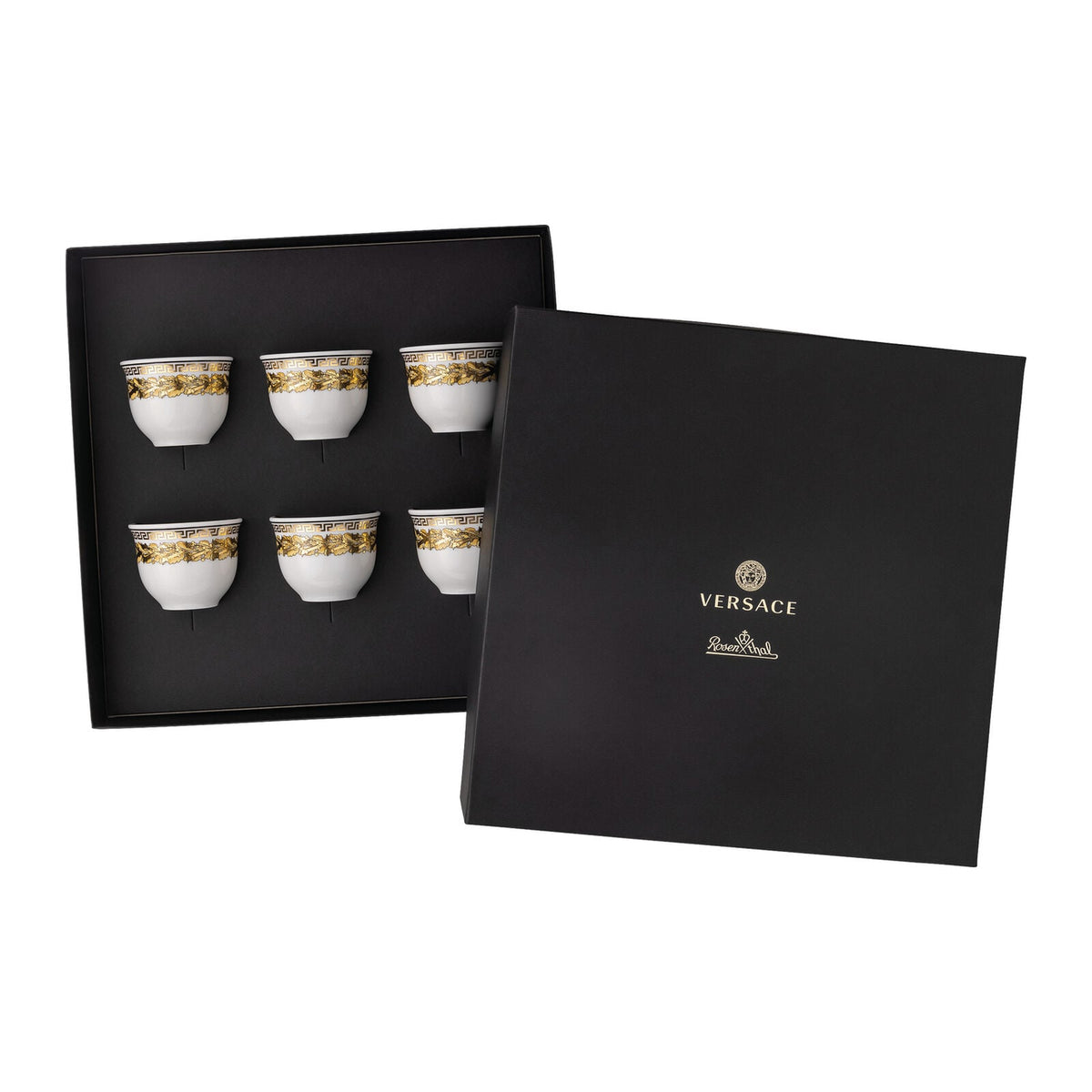Versace Virtus Gala White – Set of 6 Small Cups (Without Handle) front view