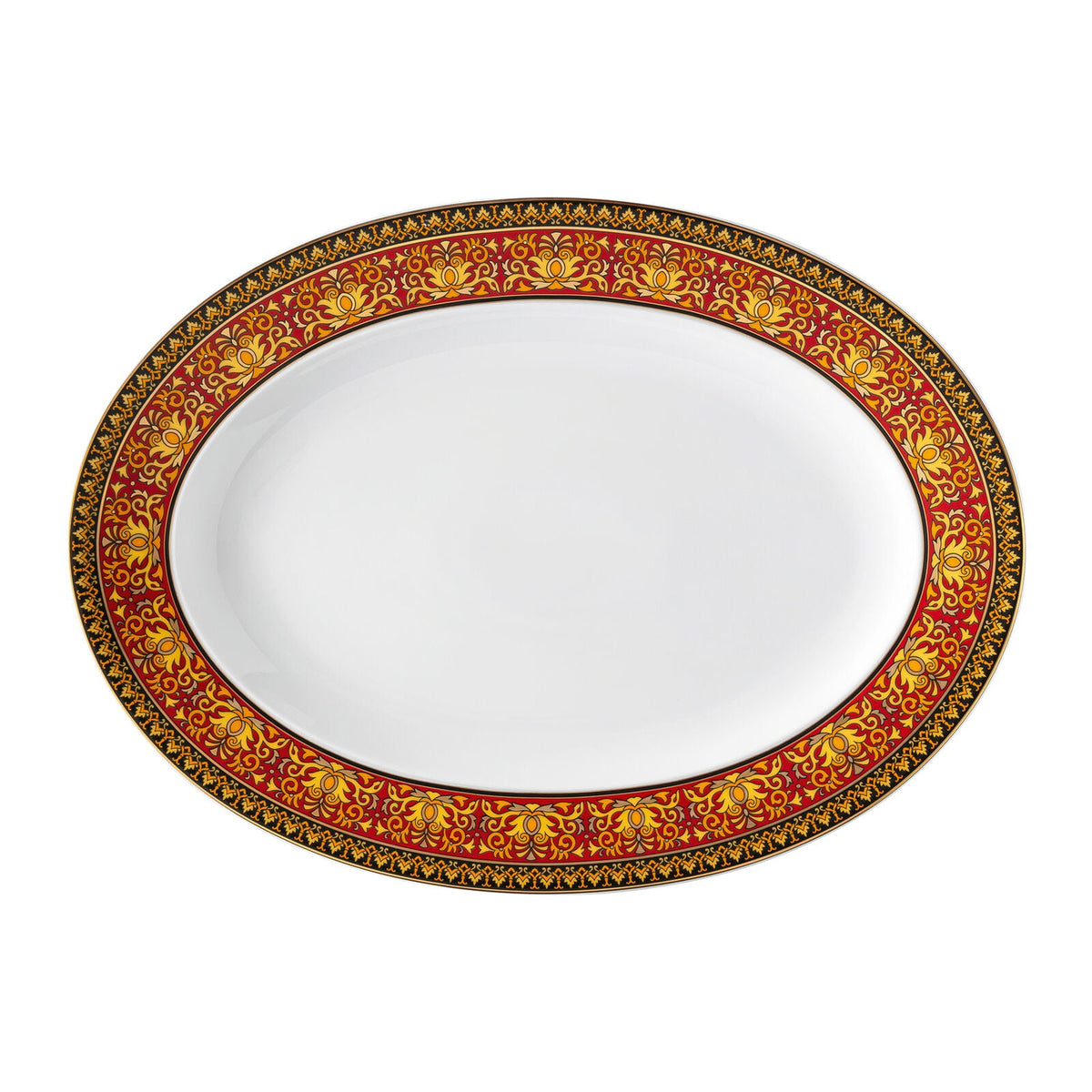 Versace Ikarus Medusa Red Oval Platter – 34 cm front view