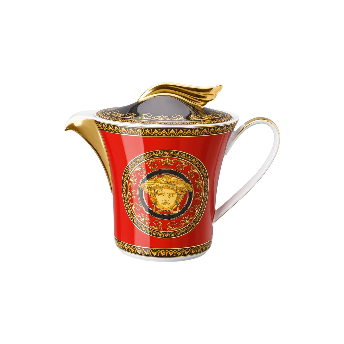 Versace Ikarus Medusa Red Tea Pot front view