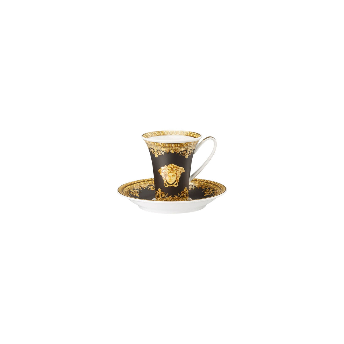 Versace Baroque Nero Cup/Saucer 2 tall front view