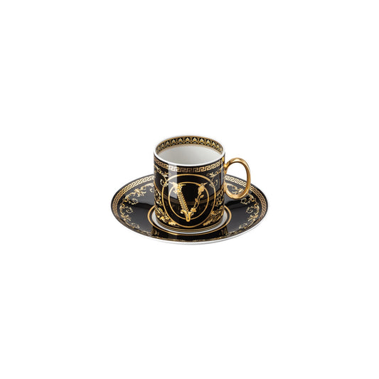 Versace Virtus Gala Black Coffee Cup & Saucer (Cup & Saucer 4 Tall Style) alternate view 2