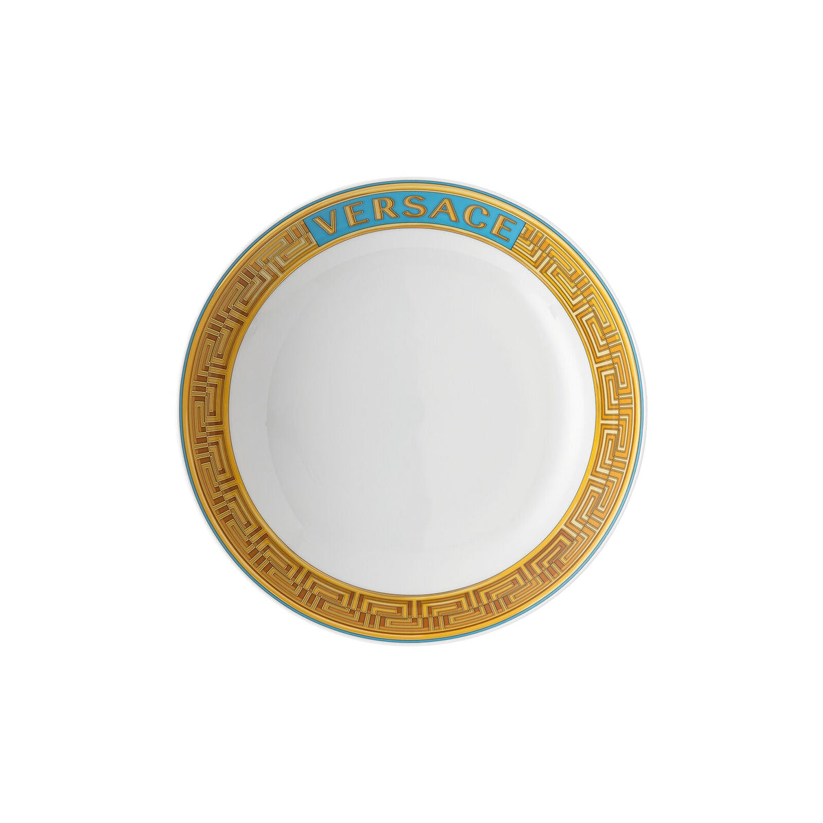 Versace Medusa Amplified Blue Coin Plate 22 cm deep front view