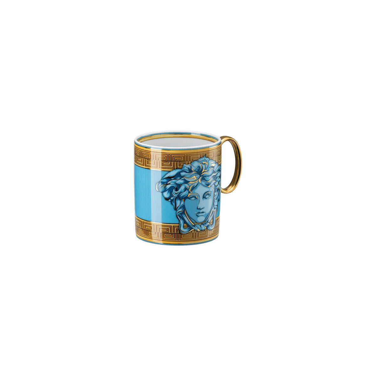 Versace Medusa Amplified Blue Coin Mug with handle alternate view 3