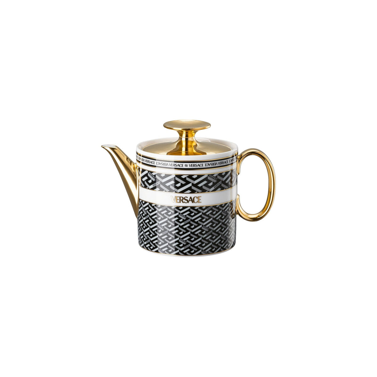 Versace La Greca Signature Black Tea Pot 2 front view
