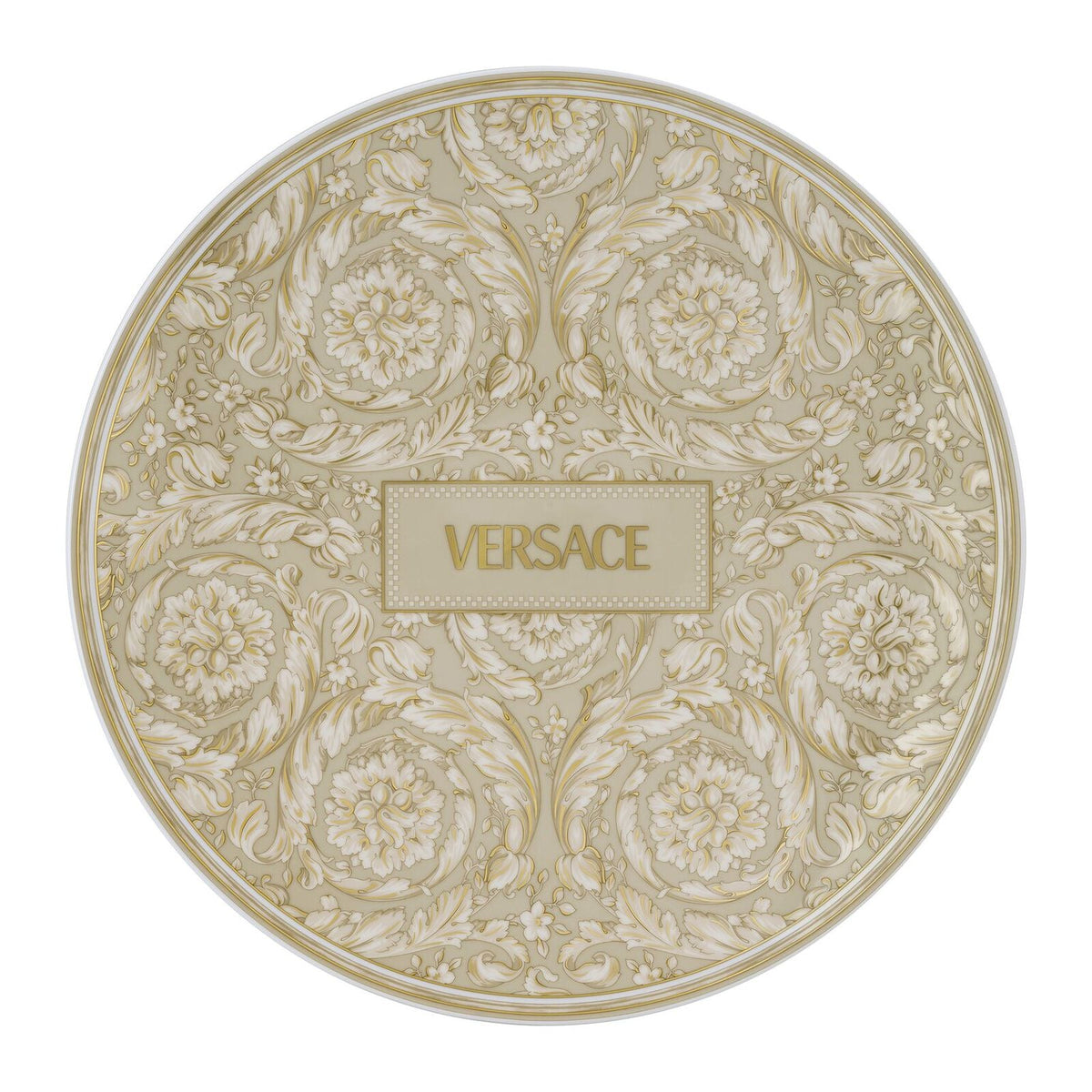 Versace Barocco Beige Service Plate 33 cm front view