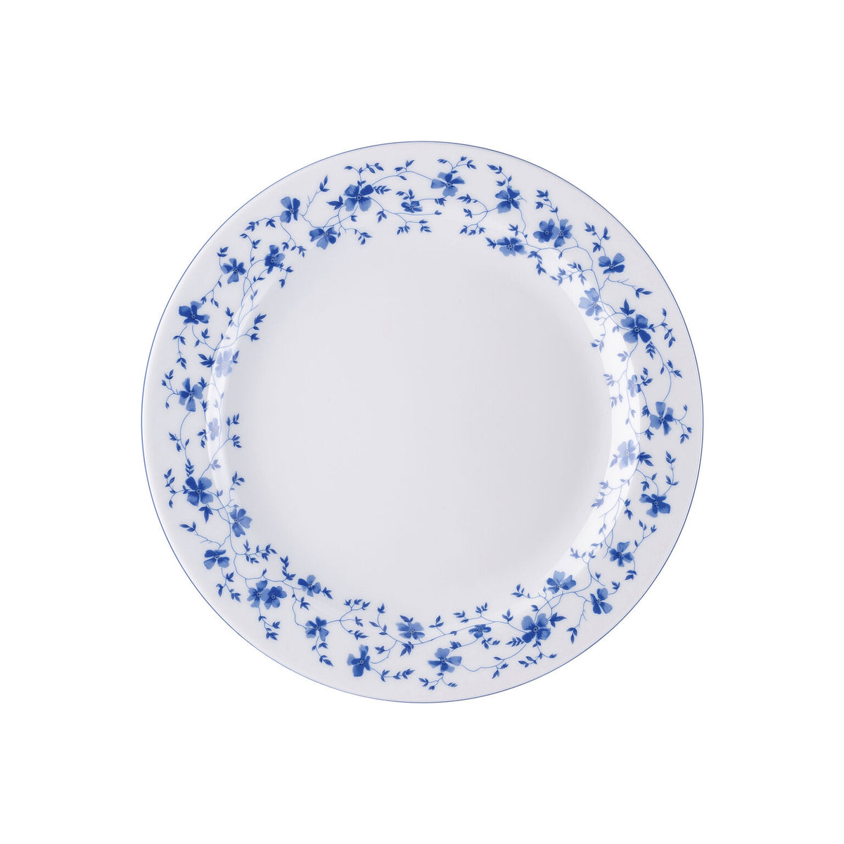 Rosenthal BlueBlossoms Rosenthal Form 1382 BlueBlossoms Rim Plate 25 cm front view
