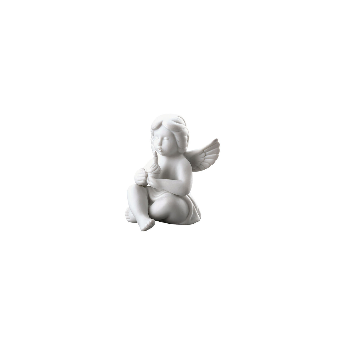 Rosenthal White matt Rosenthal Angel (Little) White matt Angel w.birthdaycake front view