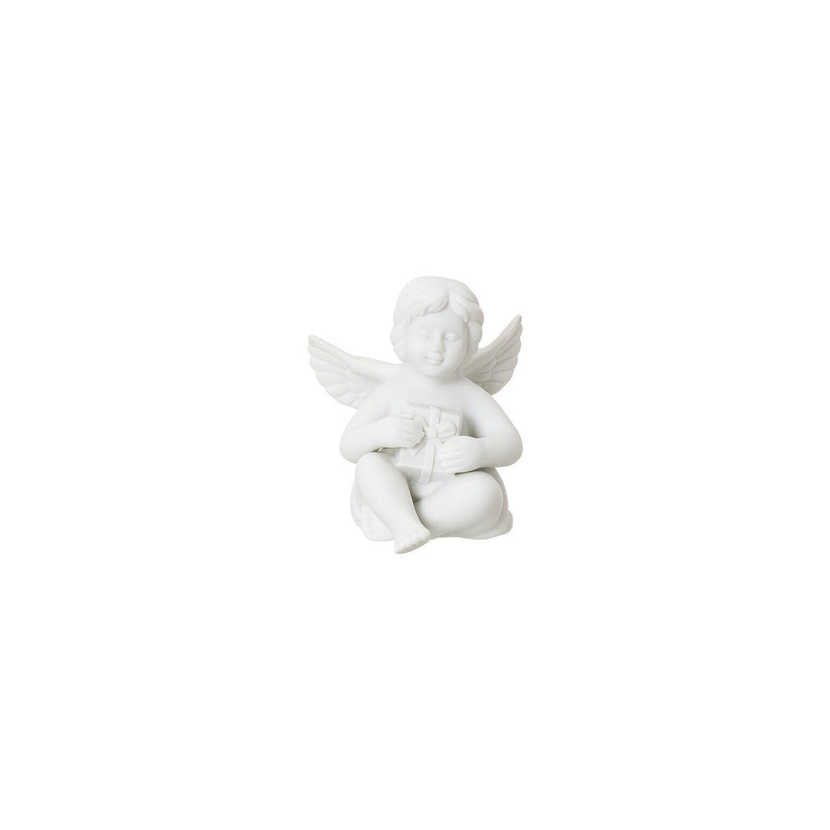 Rosenthal White matt Rosenthal Angel (Little) White matt Angel with gift front view