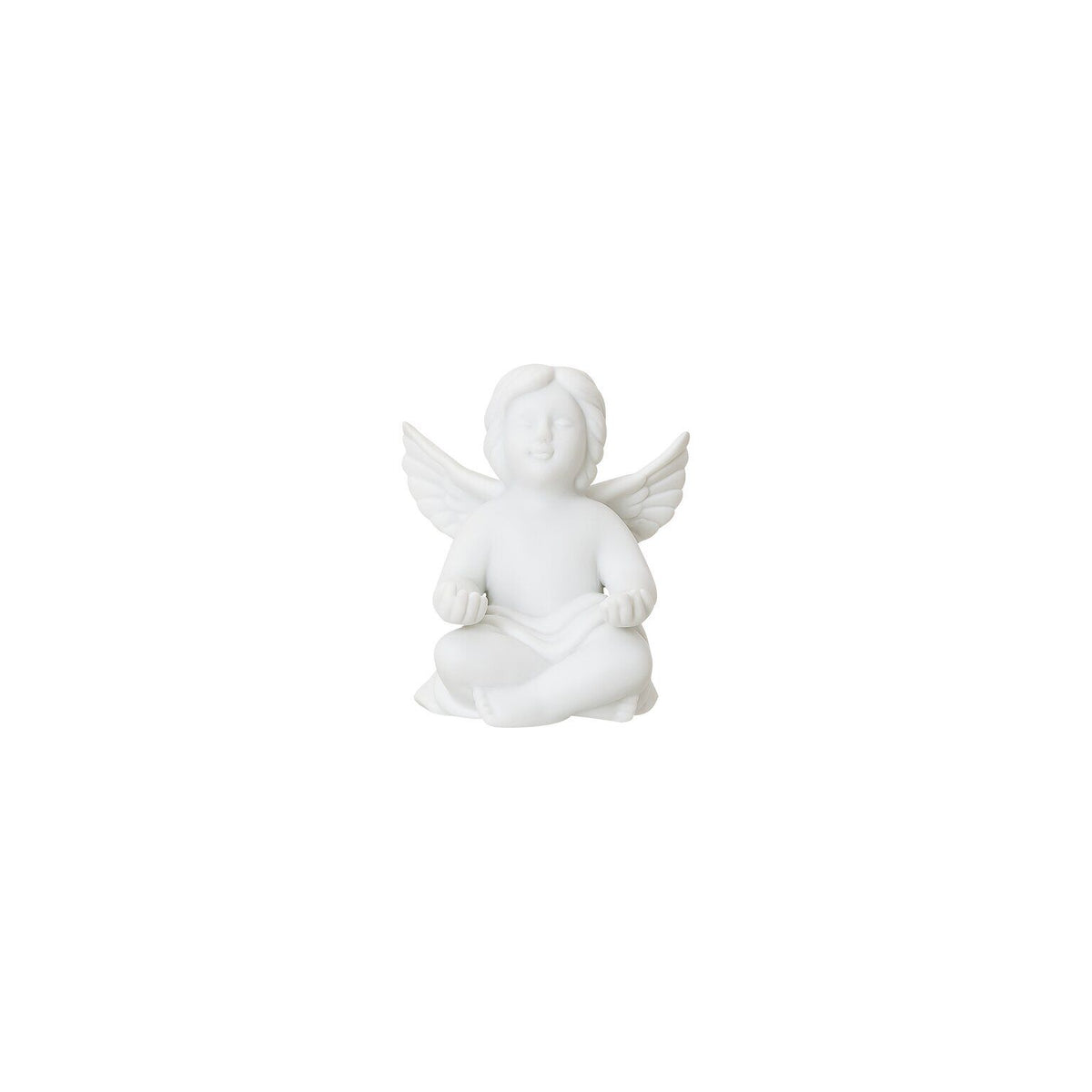 Rosenthal White matt Rosenthal Angel (Little) White matt Angel meditating front view
