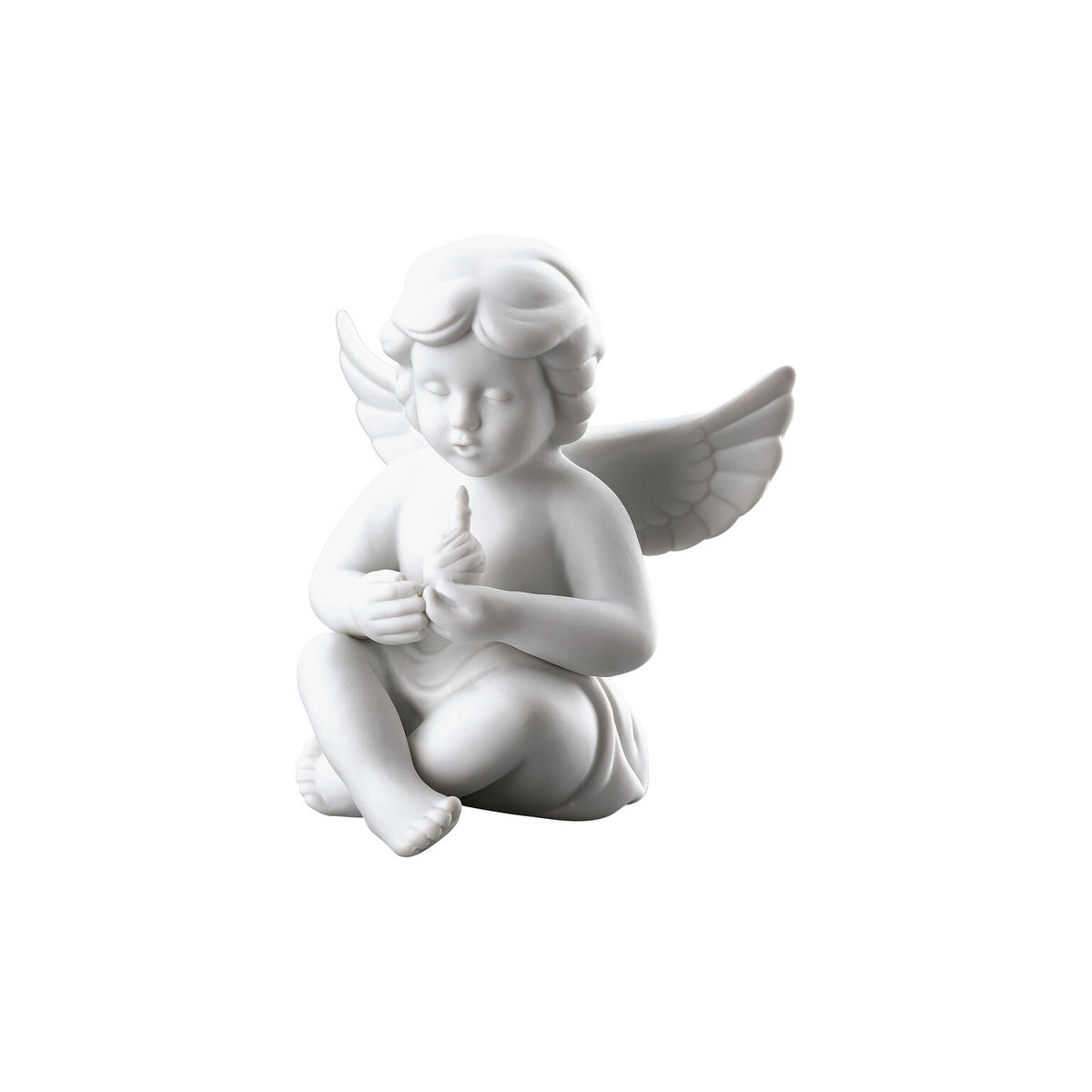 Rosenthal White matt Rosenthal Angel (Medium) White matt Angel w.birthdaycake front view