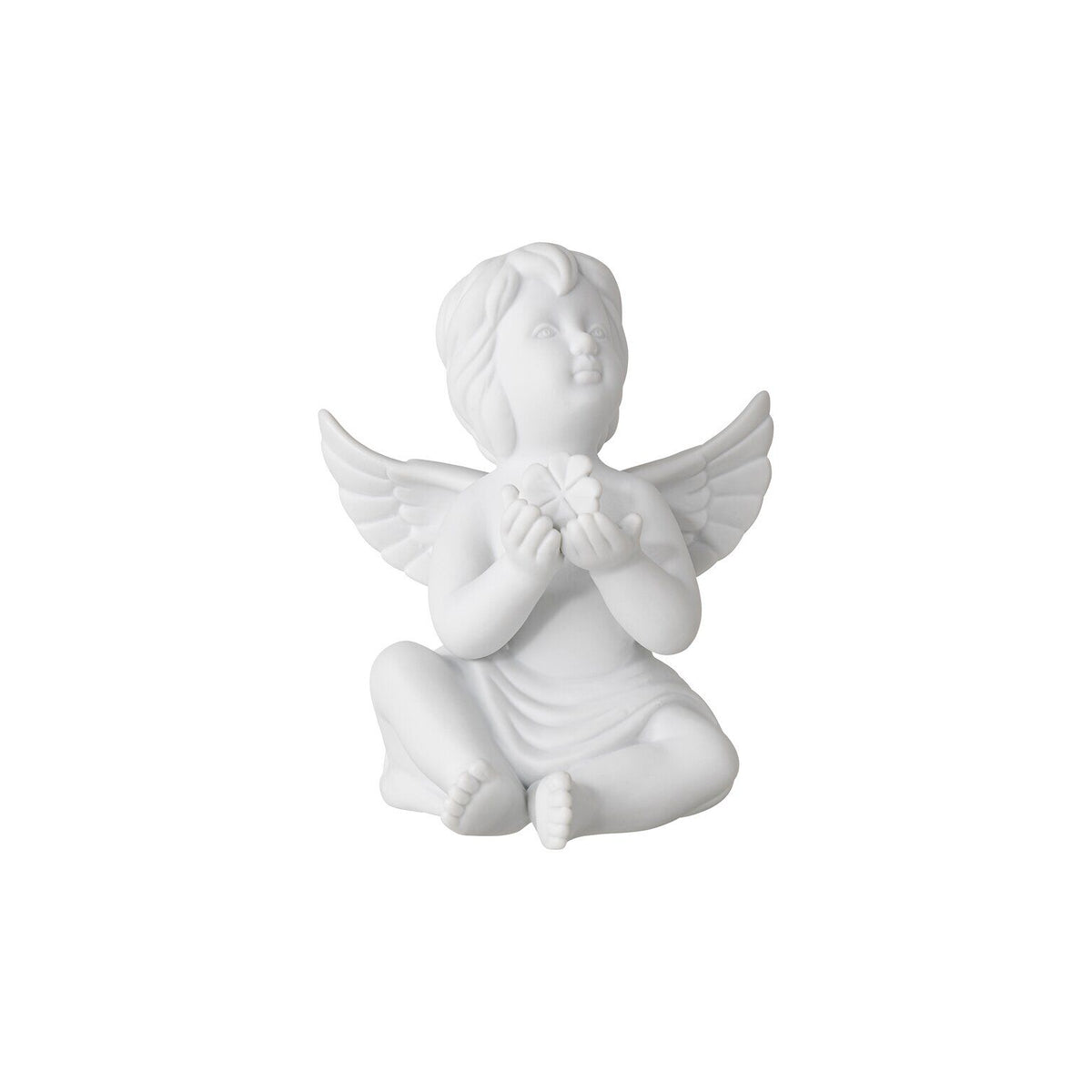 Rosenthal White matt Rosenthal Angel (Medium) White matt Angel w. lucky clover front view