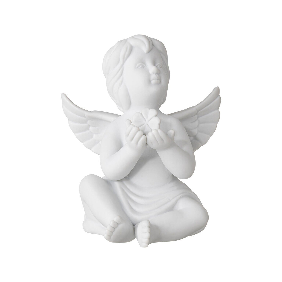 Rosenthal White matt Rosenthal Angel (Large) White matt Angel w. lucky clover front view