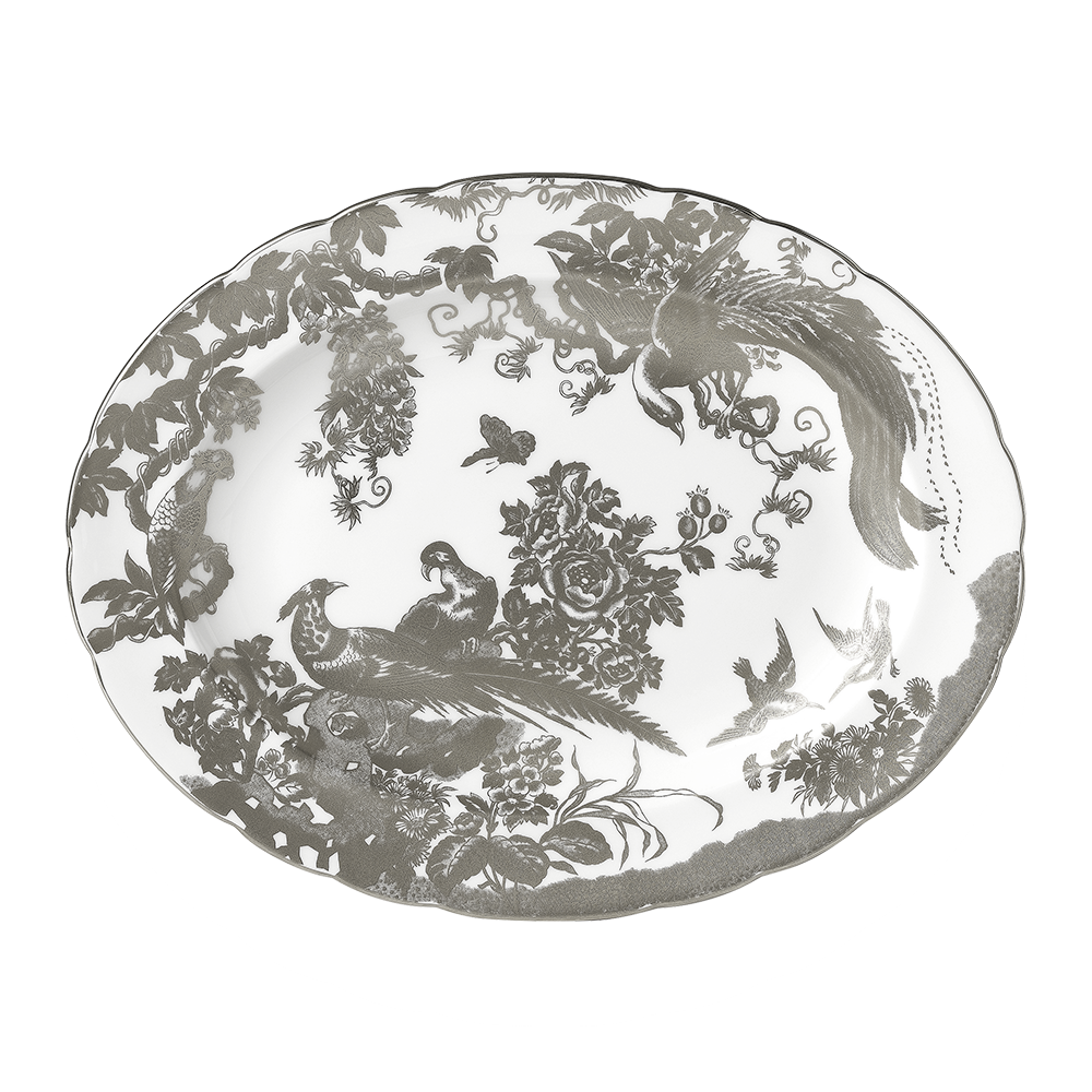 Royal Crown Derby Aves Palladium Oval Dish (41cm) – official product image