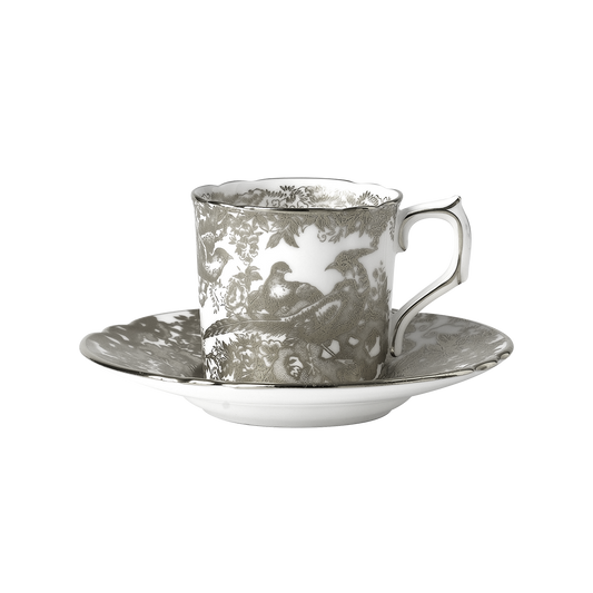 Royal Crown Derby Aves Palladium Coffee Saucer (12cm) – alternate official product image