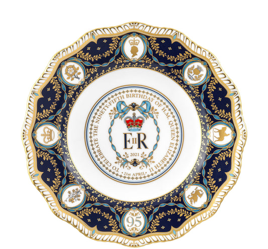 Royal Crown Derby Queen Elizabeth II 95th Birthday Gadroon Plate – Limited Edition