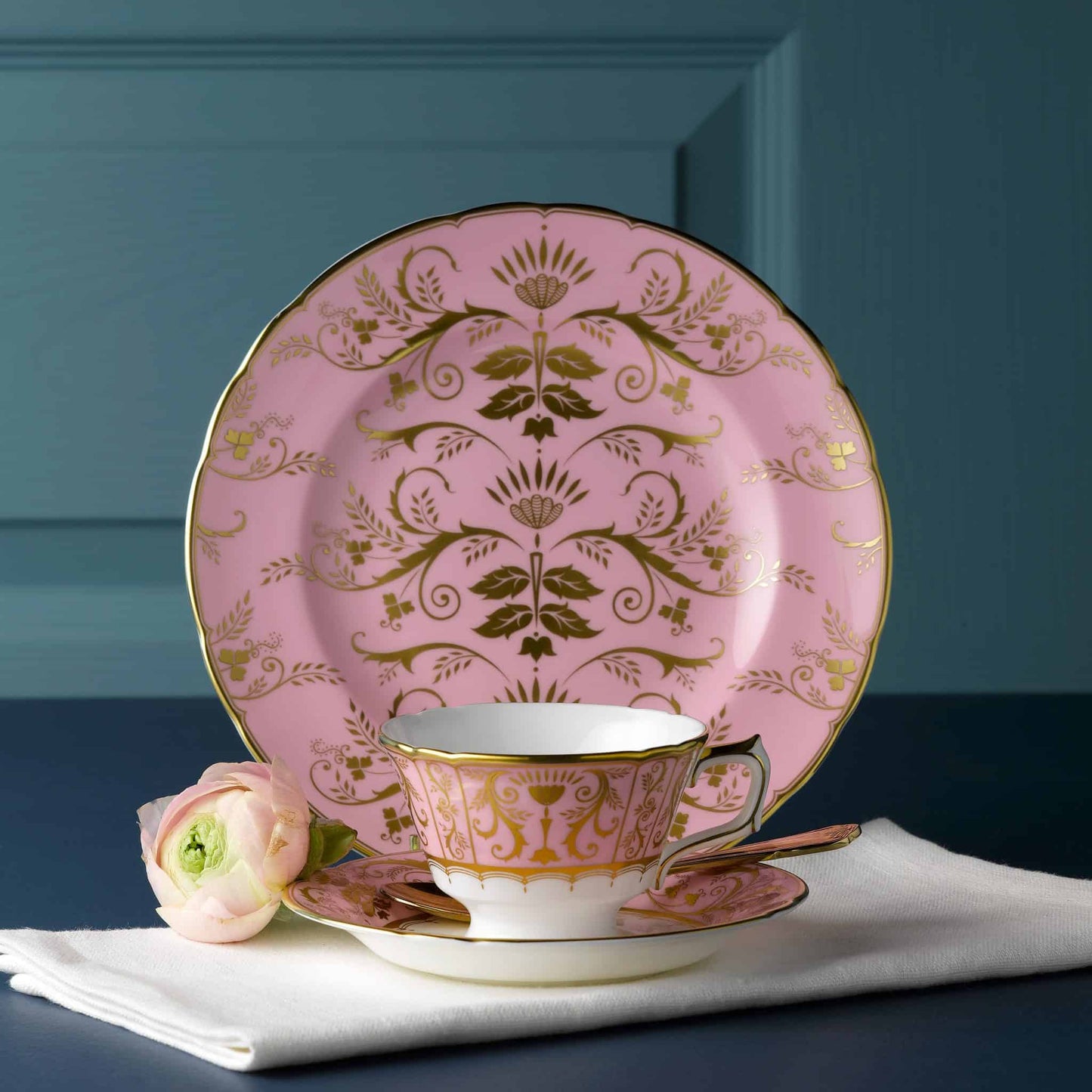 Royal Crown Derby Harlequin Baby Pink Tea Saucer (14cm) – alternate official product image