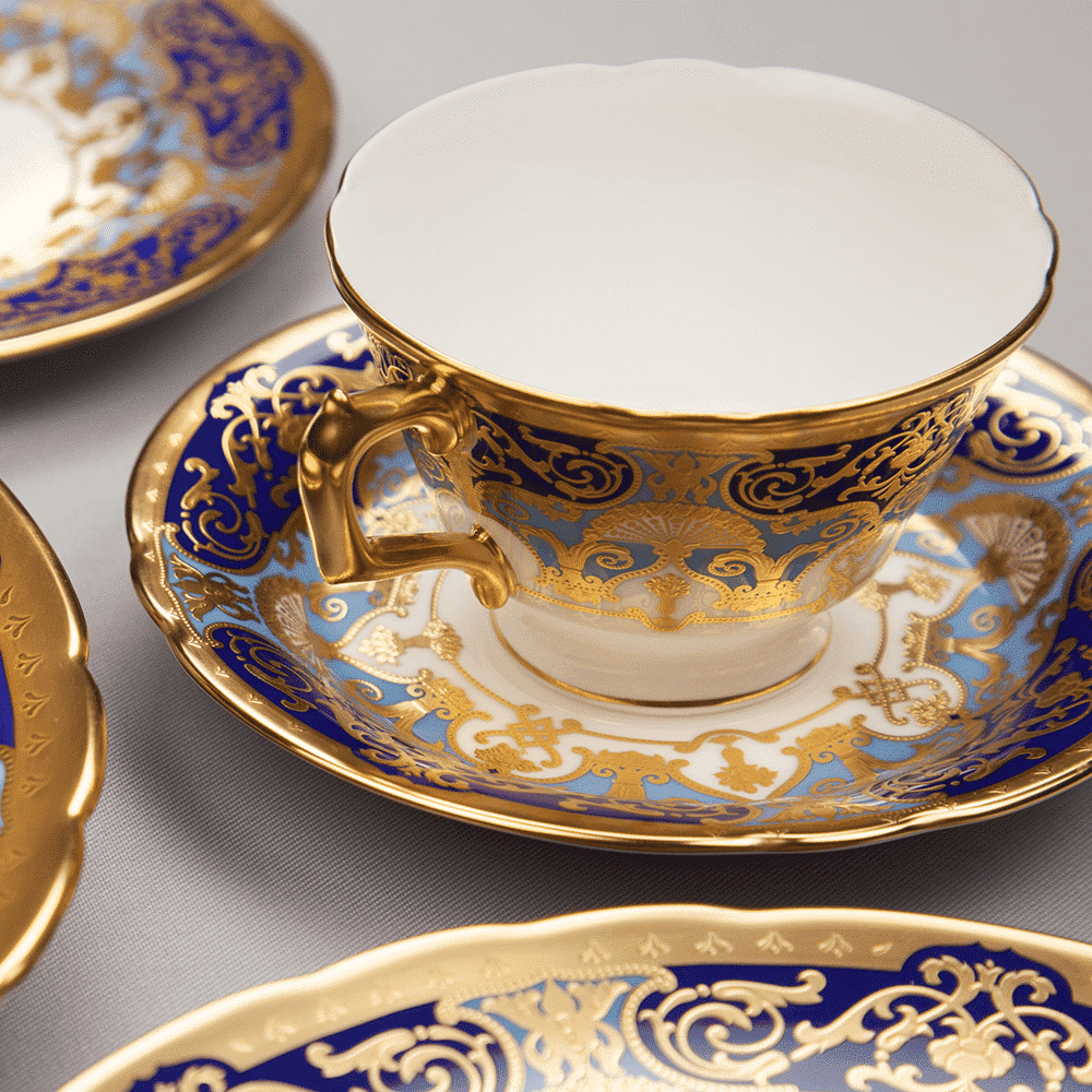 Royal Crown Derby Heritage Cobalt and Dark Blue Teacup (220ml) – alternate official product image