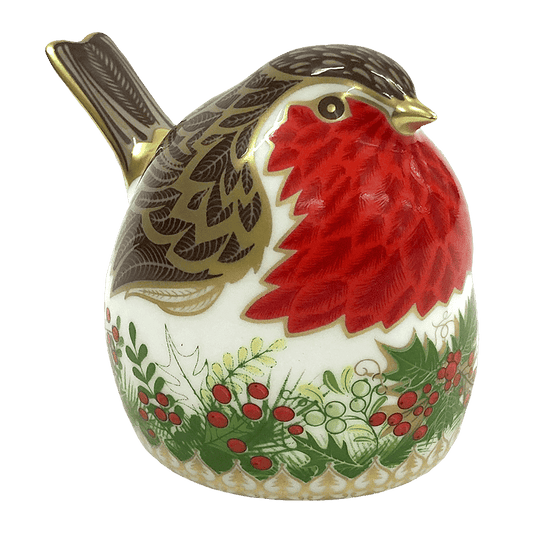 Royal Crown Derby Christmas Wreath Robin – alternate official product image