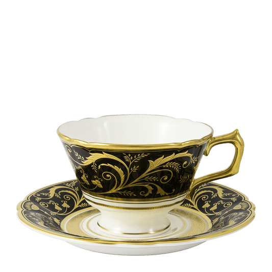Royal Crown Derby Regency Black Tea Saucer (14cm) – alternate official product image