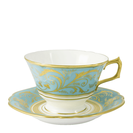 Royal Crown Derby Regency Turquoise Tea Saucer (14cm) – alternate official product image