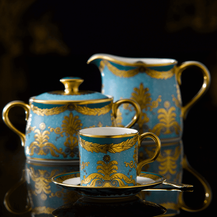 Royal Crown Derby Turquoise Palace Coffee Cup (85ml) – alternate official product image