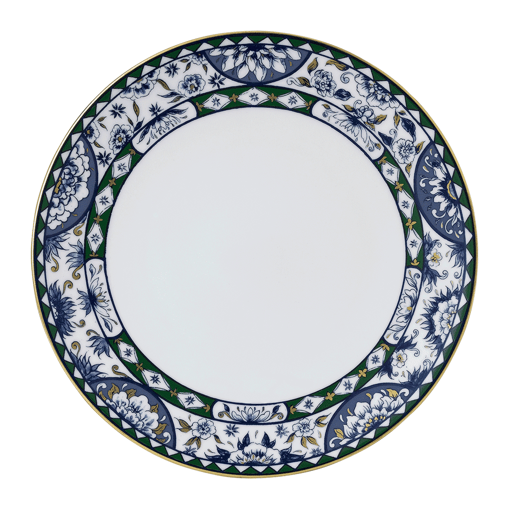 Royal Crown Derby Victorias Garden Blue and Green Dinner Plate (27cm) – official product image