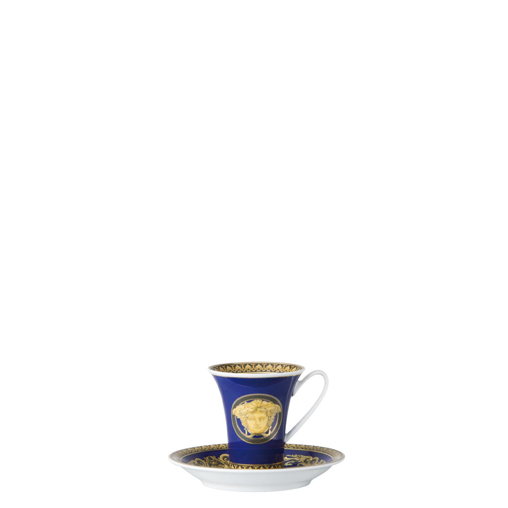 Versace Ikarus Medusa Blue Espresso Cup and Saucer