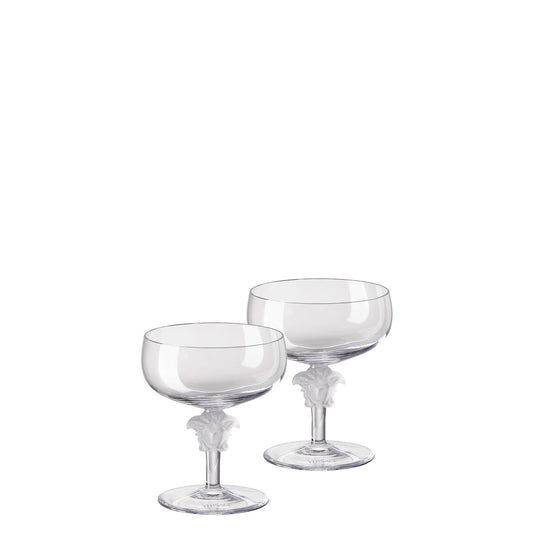 Versace Medusa Lumière 2nd Edition- Clear Champagne Goblets (Set of 2)