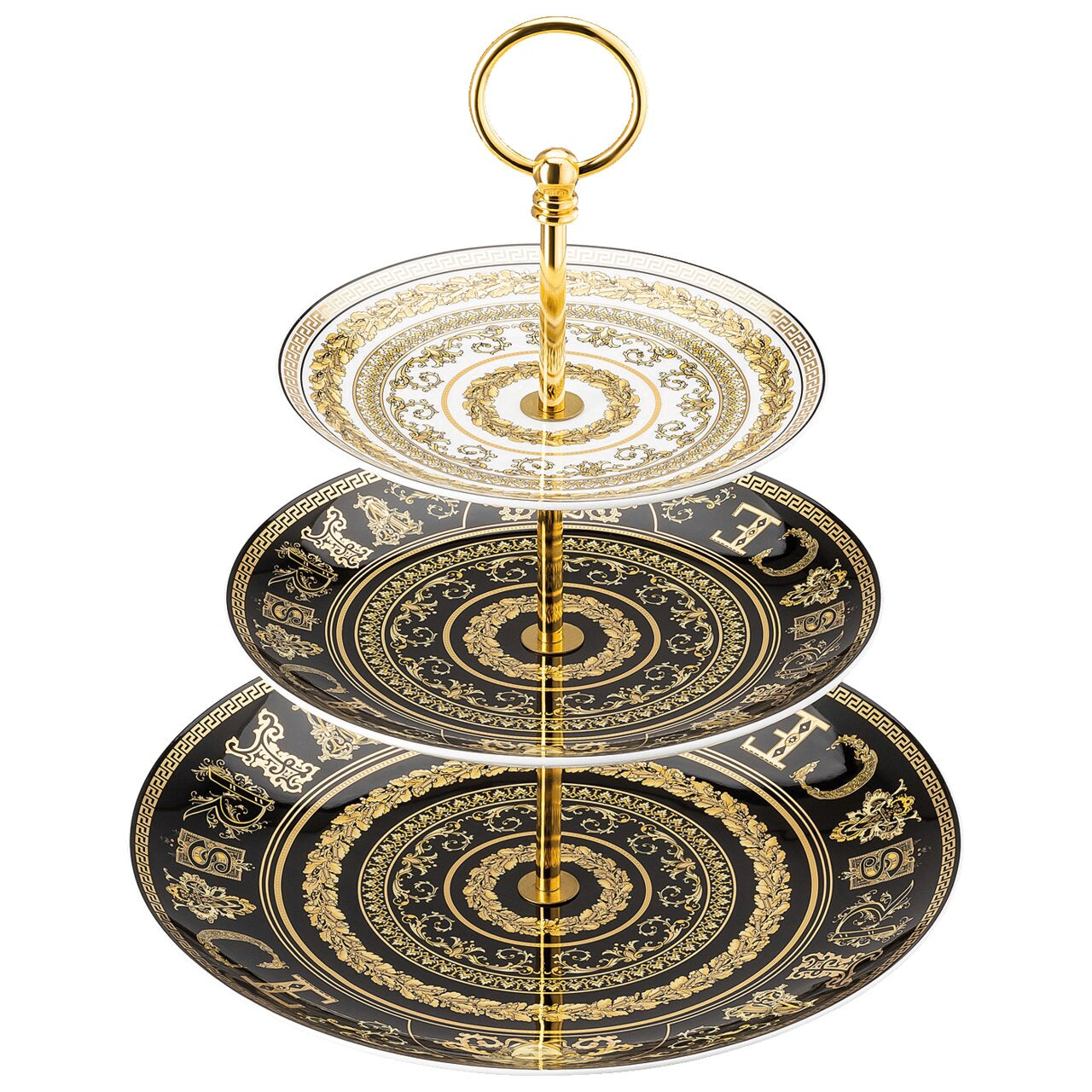 Versace Virtus Gala White Etagere – 3-Tier Cake Stand