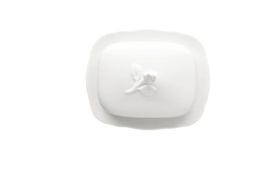Hutschenreuther Maria Theresia White Butterdish – front view