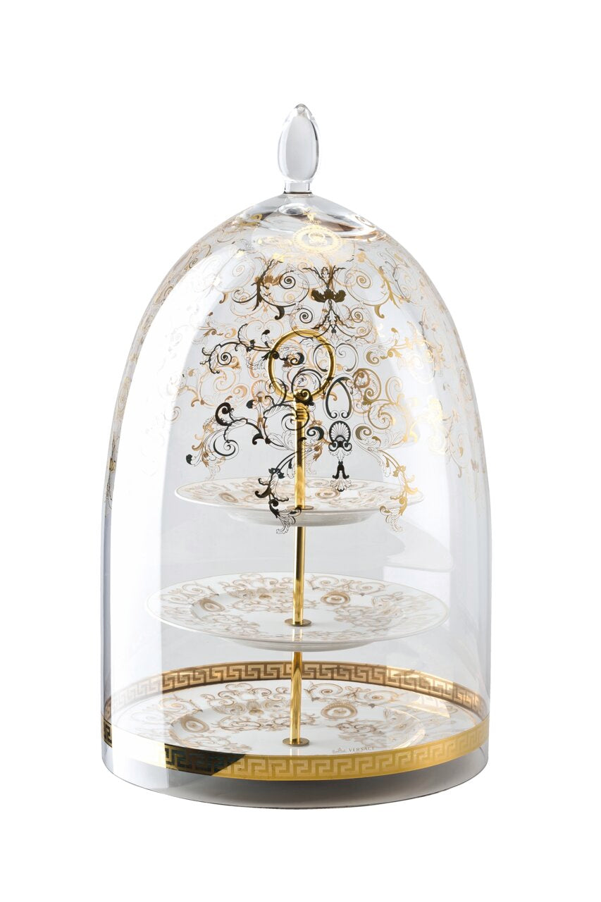 Versace Medusa Gala Etagere small 2tiers – shown with display dome