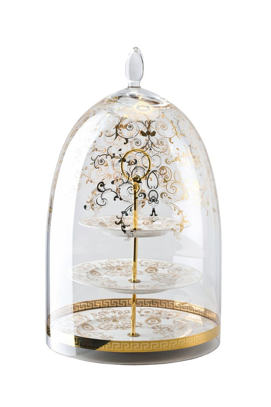 Versace Medusa Gala Etagere small 2tiers – shown with display dome