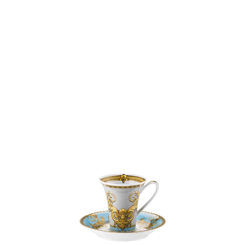 Versace Prestige Gala Bleu Cup/Saucer 2 tall – front view