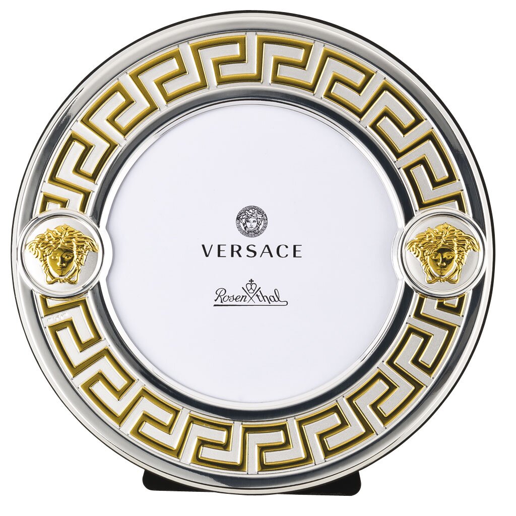 Versace VHF4 – Gold & Silver Round Picture Frame 13 cm - Front View