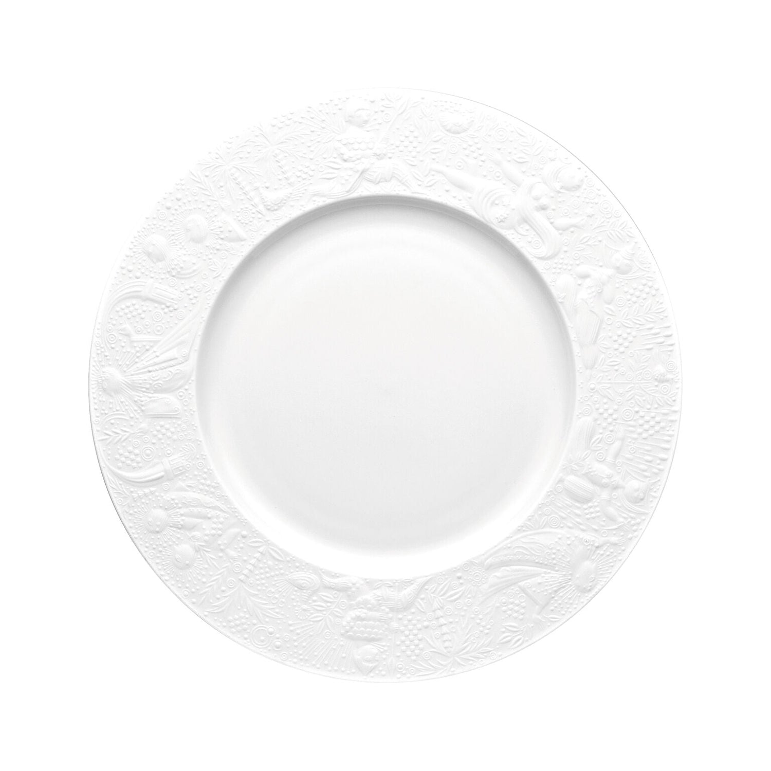 Rosenthal White Rosenthal Zauberflöte (The Magic Flute) White Service Plate front view