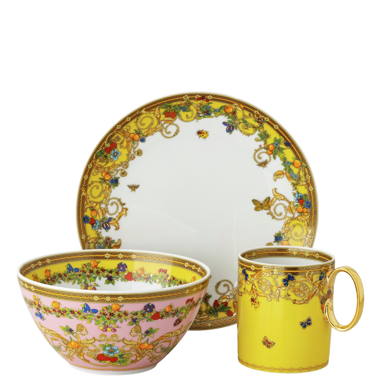 Versace Le Jardin 3-Piece Breakfast Set by Rosenthal meets Versace – front product view