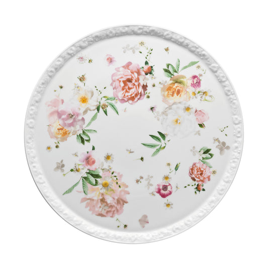Rosenthal Pink Rose Rosenthal Maria Pink Rose Cakeplatter front view