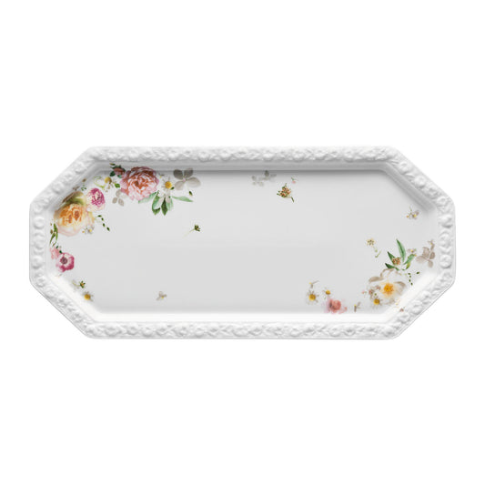 Rosenthal Pink Rose Rosenthal Maria Pink Rose Sandwich Tray front view