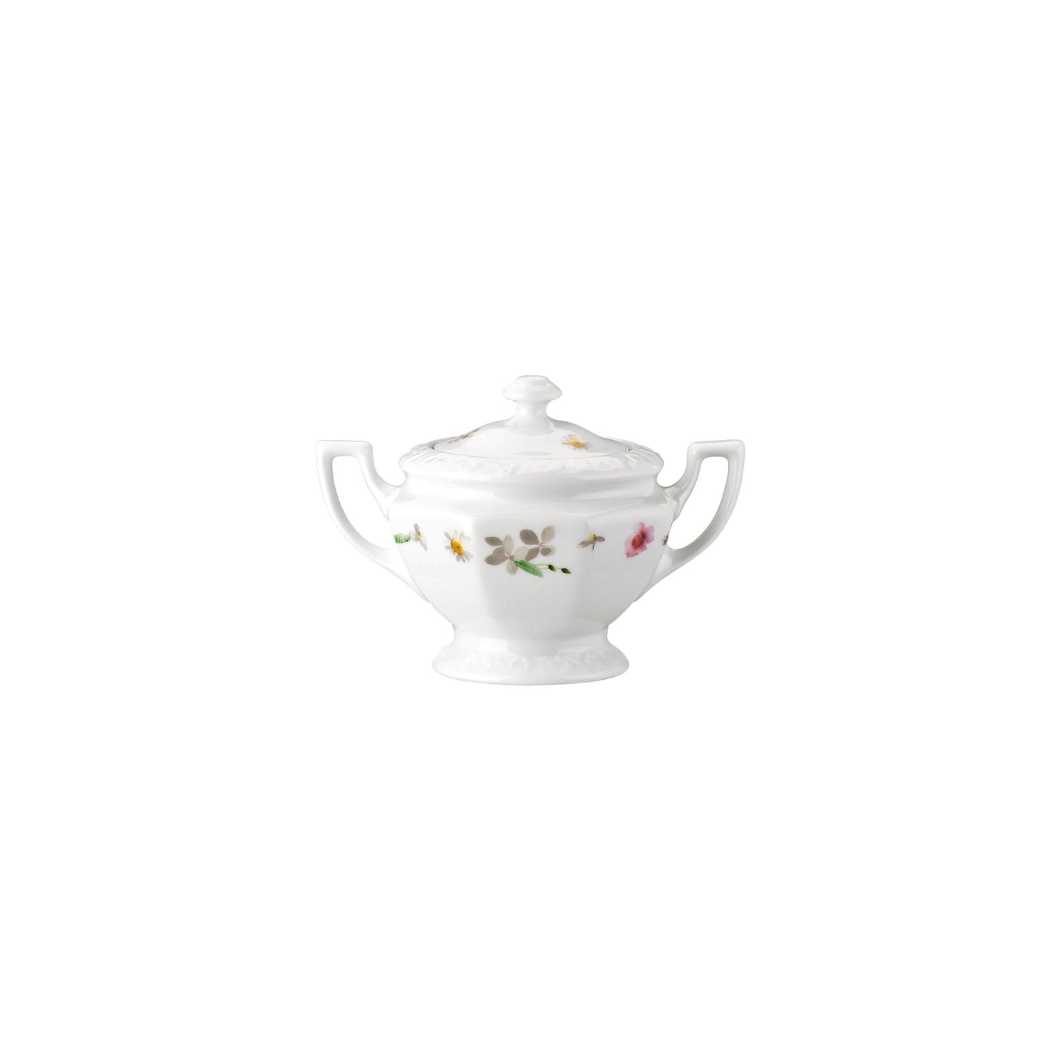 Rosenthal Pink Rose Rosenthal Maria Pink Rose Sugar Bowl 3 front view