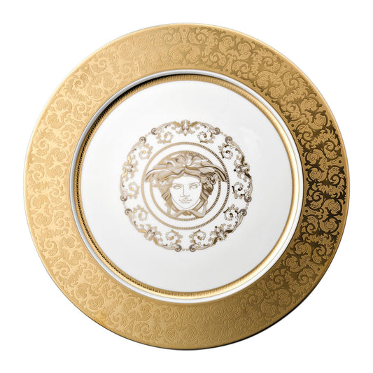 Versace Medusa Gala Gold Service Plate 33 cm front view