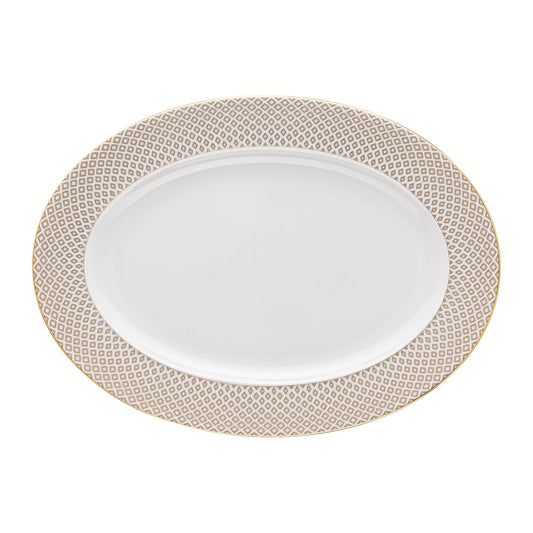Rosenthal Carreau Beige Rosenthal Francis Carreau Beige Platter 34 cm front view