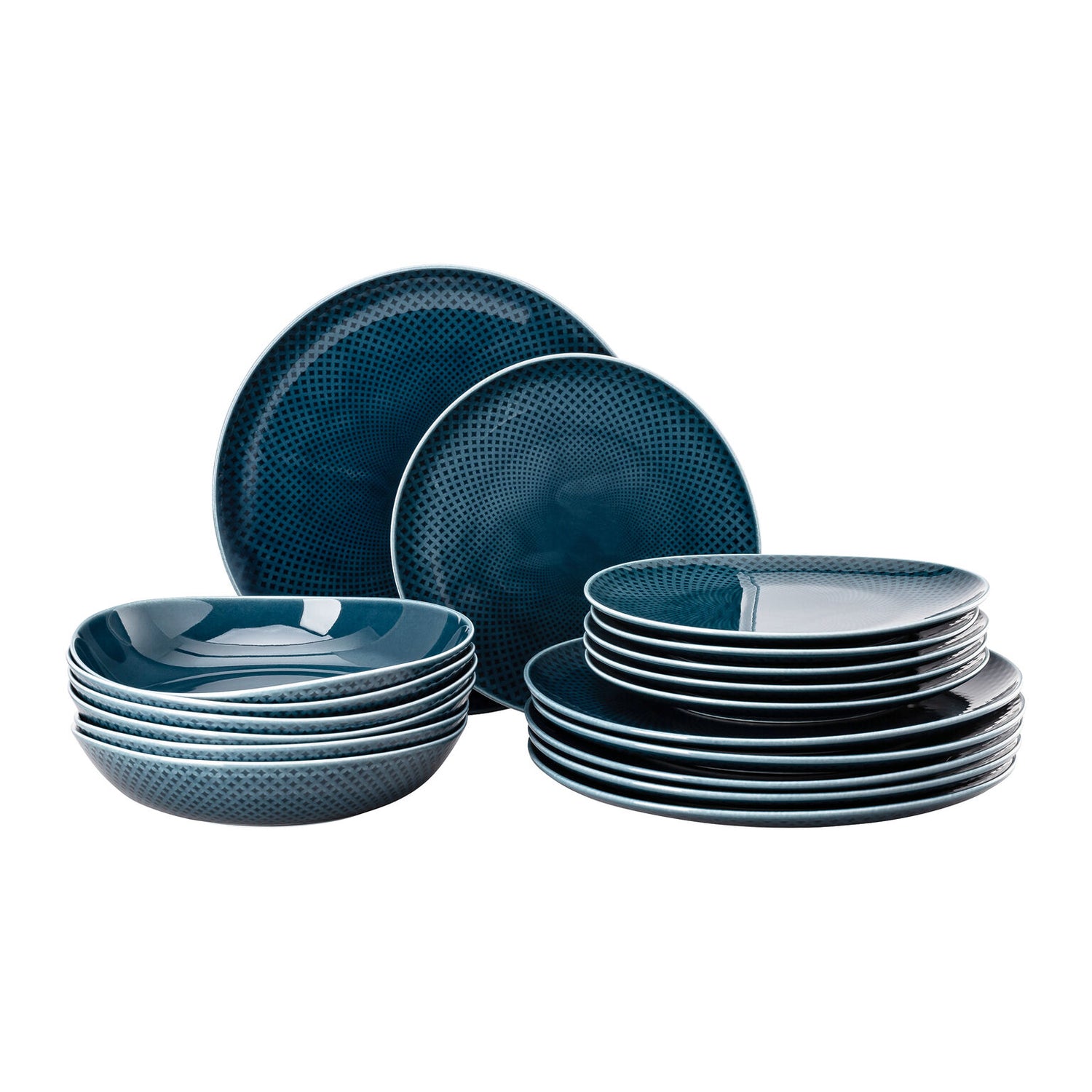 Rosenthal Ocean Blue Rosenthal Junto Ocean Blue Set 18 pcs./plates front view