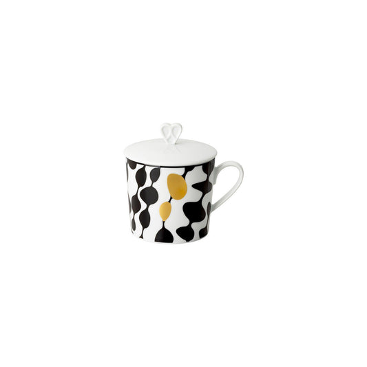 Rosenthal Monochrome Bubbles Rosenthal Home Monochrome Bubbles Mug w.handle and lid front view