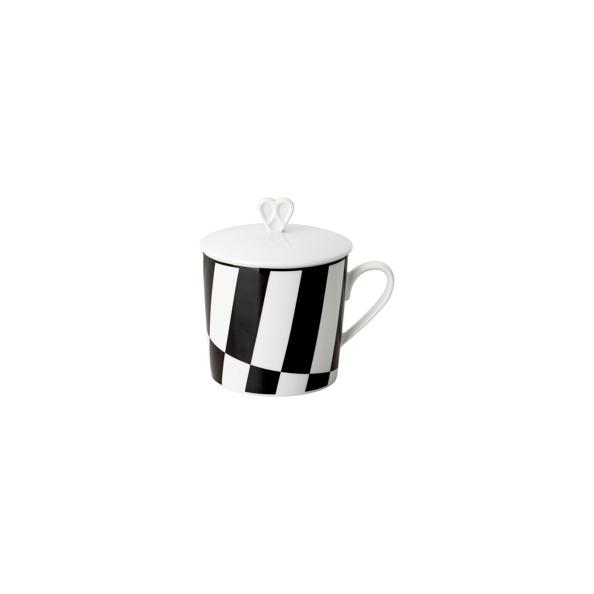 Rosenthal Monochrome Stripes Rosenthal Home Monochrome Stripes Mug w.handle and lid front view