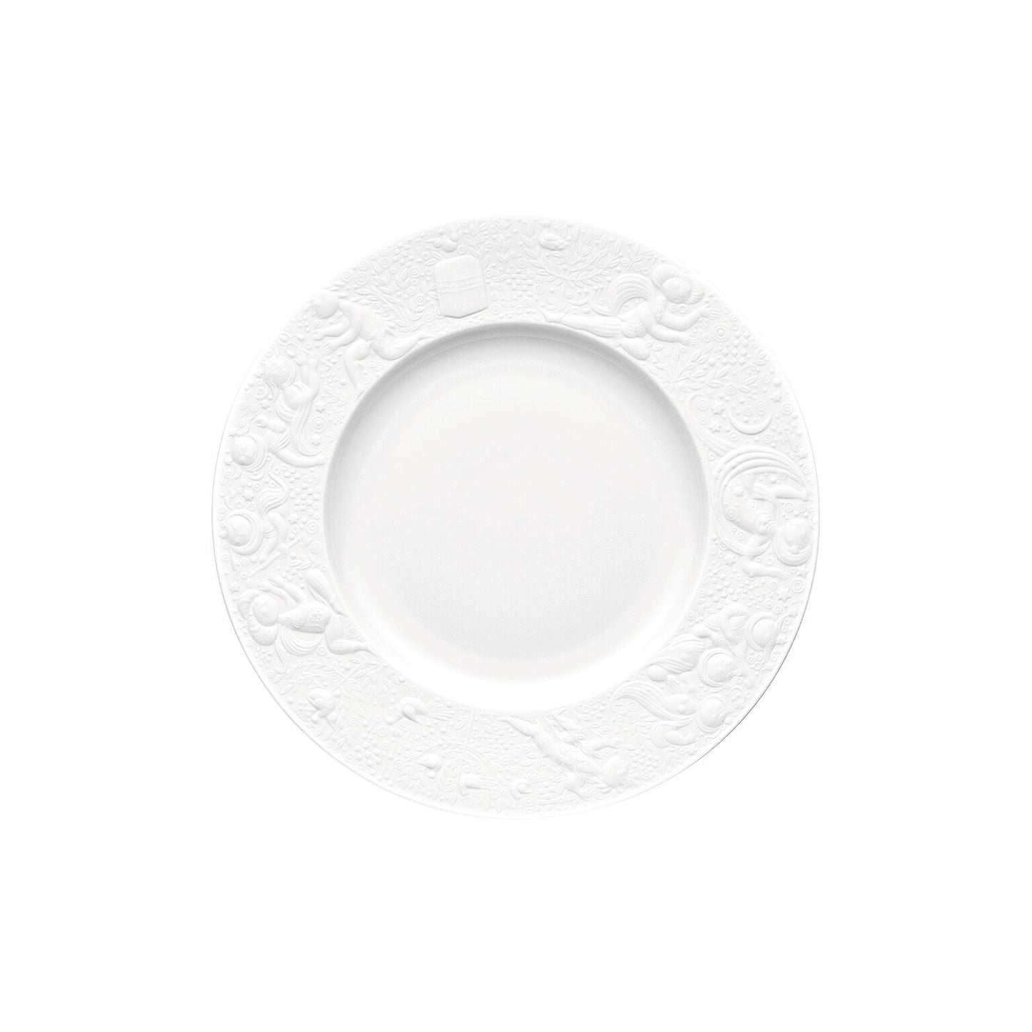 Rosenthal White Rosenthal Zauberflöte (The Magic Flute) White Plate 22 cm front view