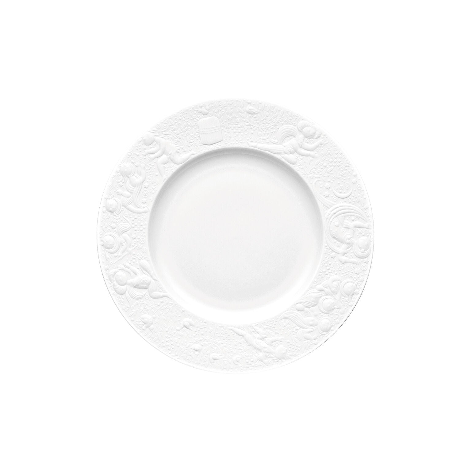 Rosenthal White Rosenthal Zauberflöte (The Magic Flute) White Plate 22 cm front view