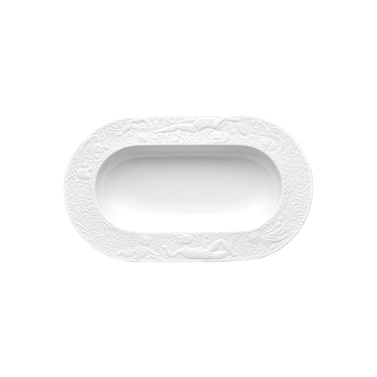 Rosenthal White Rosenthal Zauberflöte (The Magic Flute) White Pickle Dish front view