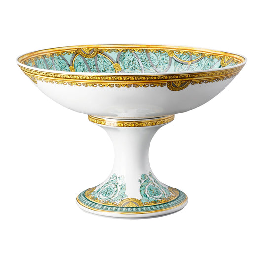 Versace Scala Palazzo Verde Bowl 35 cm with foot front view